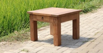 Teakhout salontafel dengkleh 60x60 groter