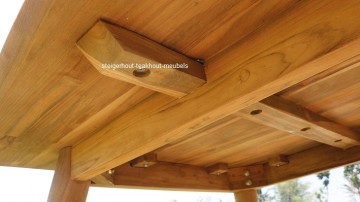 Teakhout tafel onderkant n
