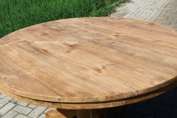 Teakhout tafel rond halus blad n