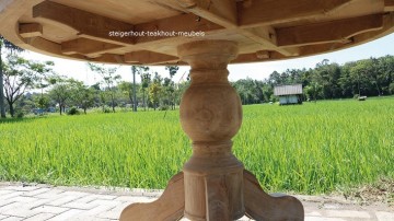 Teakhout tafel rond halus onder n