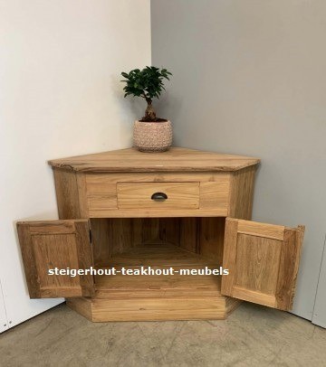 Teakhout tv hoekkast open n