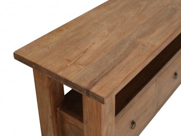 Teakhout wandtafel maka boven verkleind