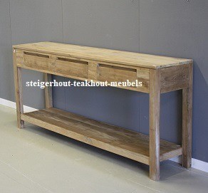 Teakhout wandtafel modern 180 n