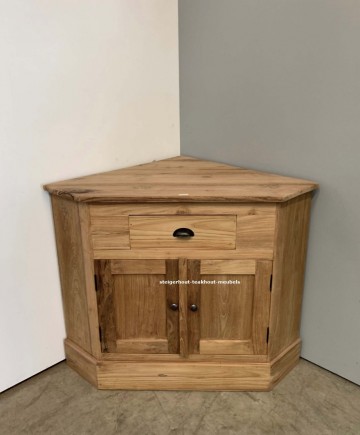 Teakhouten tv hoekkast dicht n