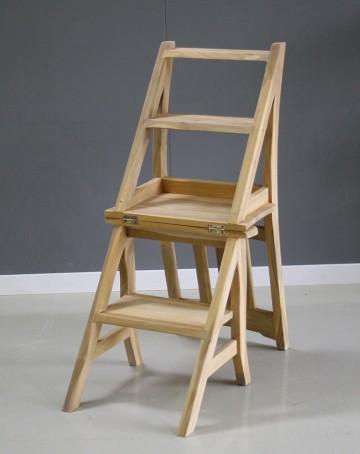 Teakhouttrapstoel b