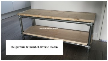 Tv meubel steigerbuis 2 planken n