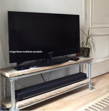 Tv meubel steigerbuis 2 planken sfeer n