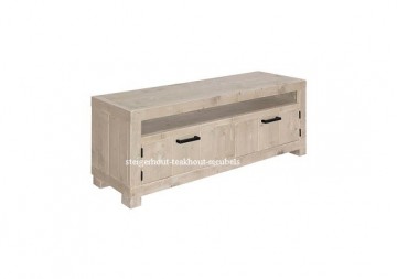 Tvmeubel steigerhout karin wit n
