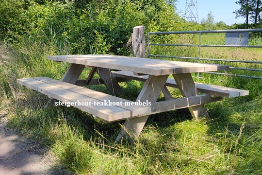 radioactiviteit cocaïne het is mooi Steigerhout picknicktafel 5 dik - 240 lang - steigerhout-teakhout-meubels